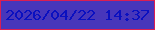 文字の大きさ：5、枠の色：da1e53、背景の色：4736bb、文字の色：0a10c0 無料ブログパーツのブログ時計
