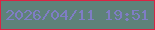 文字の大きさ：4、枠の色：da2443、背景の色：5e827a、文字の色：7f7dc5 無料ブログパーツのブログ時計
