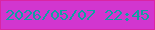 文字の大きさ：5、枠の色：da25a3、背景の色：d236cf、文字の色：109fa3 無料ブログパーツのブログ時計