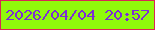 文字の大きさ：2、枠の色：da2654、背景の色：90f90b、文字の色：7d2ed4 無料ブログパーツのブログ時計