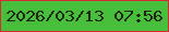 文字の大きさ：5、枠の色：da2739、背景の色：48bf3a、文字の色：1e2409 無料ブログパーツのブログ時計