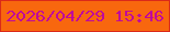 文字の大きさ：3、枠の色：da291a、背景の色：f8670e、文字の色：c00a9c 無料ブログパーツのブログ時計