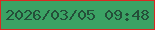 文字の大きさ：1、枠の色：da2922、背景の色：3ba264、文字の色：244f39 無料ブログパーツのブログ時計