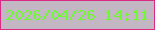 文字の大きさ：1、枠の色：da2985、背景の色：c3b7c4、文字の色：70f736 無料ブログパーツのブログ時計