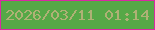 文字の大きさ：2、枠の色：da29a3、背景の色：56a847、文字の色：afb175 無料ブログパーツのブログ時計