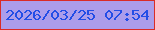 文字の大きさ：3、枠の色：da2c28、背景の色：ac9deb、文字の色：234de6 無料ブログパーツのブログ時計
