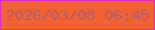 文字の大きさ：5、枠の色：da2eb7、背景の色：f36133、文字の色：b15f6d 無料ブログパーツのブログ時計