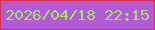 文字の大きさ：1、枠の色：da2f4e、背景の色：b35ad9、文字の色：a7e260 無料ブログパーツのブログ時計