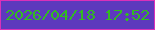 文字の大きさ：1、枠の色：da30b9、背景の色：5d39bd、文字の色：32bb21 無料ブログパーツのブログ時計