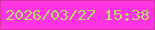 文字の大きさ：4、枠の色：da31aa、背景の色：ff34e3、文字の色：b4db66 無料ブログパーツのブログ時計
