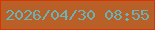 文字の大きさ：5、枠の色：da3402、背景の色：b86028、文字の色：6bb2b6 無料ブログパーツのブログ時計