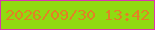 文字の大きさ：4、枠の色：da36ae、背景の色：91da11、文字の色：e28125 無料ブログパーツのブログ時計