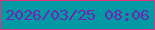 文字の大きさ：4、枠の色：da377e、背景の色：0199a3、文字の色：7123b1 無料ブログパーツのブログ時計