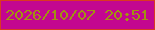 文字の大きさ：3、枠の色：da3921、背景の色：c30790、文字の色：a19310 無料ブログパーツのブログ時計