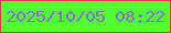 文字の大きさ：3、枠の色：da394b、背景の色：50fe31、文字の色：896fdd 無料ブログパーツのブログ時計