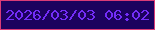 文字の大きさ：4、枠の色：da3b77、背景の色：1c025e、文字の色：732df7 無料ブログパーツのブログ時計