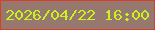 文字の大きさ：2、枠の色：da3e29、背景の色：97786e、文字の色：c9f21e 無料ブログパーツのブログ時計