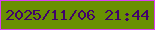 文字の大きさ：1、枠の色：da3ff5、背景の色：699002、文字の色：41026b 無料ブログパーツのブログ時計
