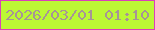 文字の大きさ：2、枠の色：da40b9、背景の色：bcf834、文字の色：a79497 無料ブログパーツのブログ時計