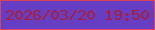 文字の大きさ：2、枠の色：da415b、背景の色：653ec4、文字の色：ac1e36 無料ブログパーツのブログ時計