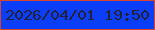 文字の大きさ：2、枠の色：da442c、背景の色：0a3ef9、文字の色：242137 無料ブログパーツのブログ時計