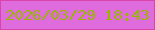 文字の大きさ：4、枠の色：da44aa、背景の色：df6cdc、文字の色：98b500 無料ブログパーツのブログ時計
