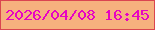 文字の大きさ：1、枠の色：da4550、背景の色：f6b17e、文字の色：e704c3 無料ブログパーツのブログ時計