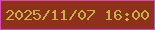 文字の大きさ：1、枠の色：da48bb、背景の色：8f301b、文字の色：c2b349 無料ブログパーツのブログ時計