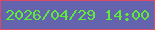 文字の大きさ：1、枠の色：da4a67、背景の色：6363ae、文字の色：5fe93b 無料ブログパーツのブログ時計