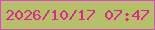 文字の大きさ：5、枠の色：da4bbf、背景の色：b4c169、文字の色：e12492 無料ブログパーツのブログ時計