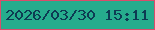 文字の大きさ：2、枠の色：da4c6b、背景の色：26ac8d、文字の色：0d3b53 無料ブログパーツのブログ時計