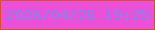 文字の大きさ：5、枠の色：da4e2b、背景の色：eb50d8、文字の色：8981ee 無料ブログパーツのブログ時計