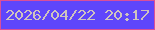 文字の大きさ：4、枠の色：da4f99、背景の色：5f46fb、文字の色：cfc3bf 無料ブログパーツのブログ時計