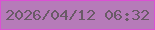 文字の大きさ：1、枠の色：da51d3、背景の色：b67bb9、文字の色：6a5a67 無料ブログパーツのブログ時計