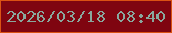 文字の大きさ：5、枠の色：da5213、背景の色：7f0510、文字の色：89a79d 無料ブログパーツのブログ時計