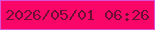 文字の大きさ：3、枠の色：da52d6、背景の色：fa0669、文字の色：700f34 無料ブログパーツのブログ時計