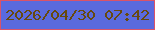 文字の大きさ：3、枠の色：da5369、背景の色：5a6ade、文字の色：67490f 無料ブログパーツのブログ時計