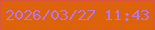 文字の大きさ：2、枠の色：da563e、背景の色：dd630a、文字の色：be74dc 無料ブログパーツのブログ時計