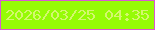 文字の大きさ：5、枠の色：da57d3、背景の色：96fb06、文字の色：d4f76f 無料ブログパーツのブログ時計