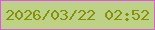 文字の大きさ：4、枠の色：da5cdd、背景の色：bdd187、文字の色：87900c 無料ブログパーツのブログ時計