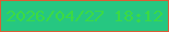 文字の大きさ：3、枠の色：da5e35、背景の色：26c781、文字の色：3bda44 無料ブログパーツのブログ時計