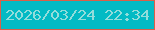 文字の大きさ：2、枠の色：da5f48、背景の色：03bac4、文字の色：93dddb 無料ブログパーツのブログ時計