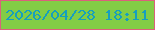 文字の大きさ：2、枠の色：da617c、背景の色：82cd46、文字の色：179fbe 無料ブログパーツのブログ時計