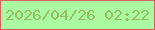 文字の大きさ：5、枠の色：da625d、背景の色：abf9a1、文字の色：94bf60 無料ブログパーツのブログ時計