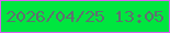 文字の大きさ：3、枠の色：da62f2、背景の色：00e63f、文字の色：5f6f71 無料ブログパーツのブログ時計
