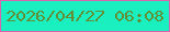文字の大きさ：4、枠の色：da63af、背景の色：1aefbf、文字の色：628f35 無料ブログパーツのブログ時計