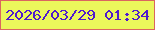 文字の大きさ：2、枠の色：da665f、背景の色：ebf75b、文字の色：4f1acd 無料ブログパーツのブログ時計