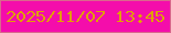 文字の大きさ：3、枠の色：da678d、背景の色：f40dab、文字の色：e09f04 無料ブログパーツのブログ時計