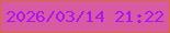 文字の大きさ：3、枠の色：da6939、背景の色：d65ba2、文字の色：af11f5 無料ブログパーツのブログ時計