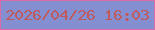 文字の大きさ：3、枠の色：da6ca7、背景の色：848fd2、文字の色：c0595b 無料ブログパーツのブログ時計